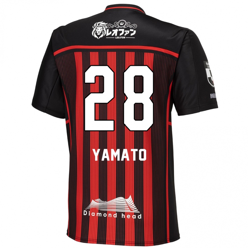 Vaikiškas Yamato Okada #28 Raudona Juoda Namų Marškinėliai 2024/25 T-Shirt