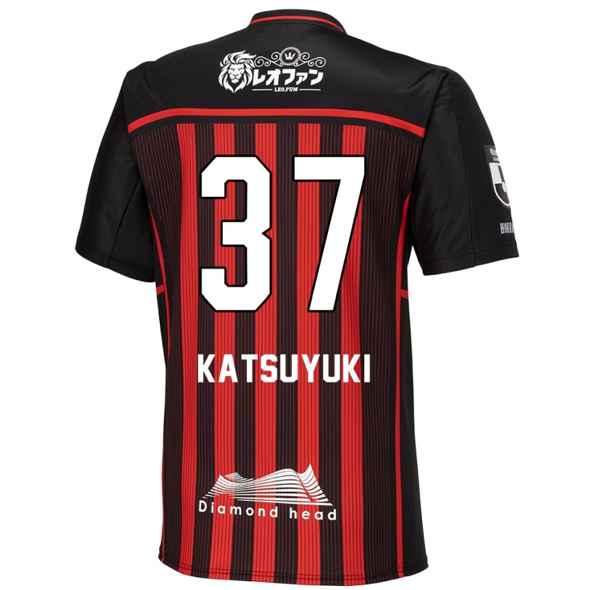 Vaikiškas Katsuyuki Tanaka #37 Raudona Juoda Namų Marškinėliai 2024/25 T-Shirt