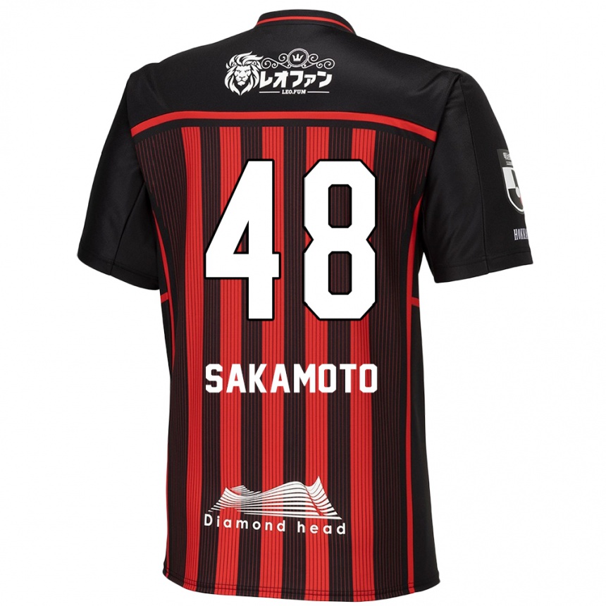 Vaikiškas Kanta Sakamoto #48 Raudona Juoda Namų Marškinėliai 2024/25 T-Shirt