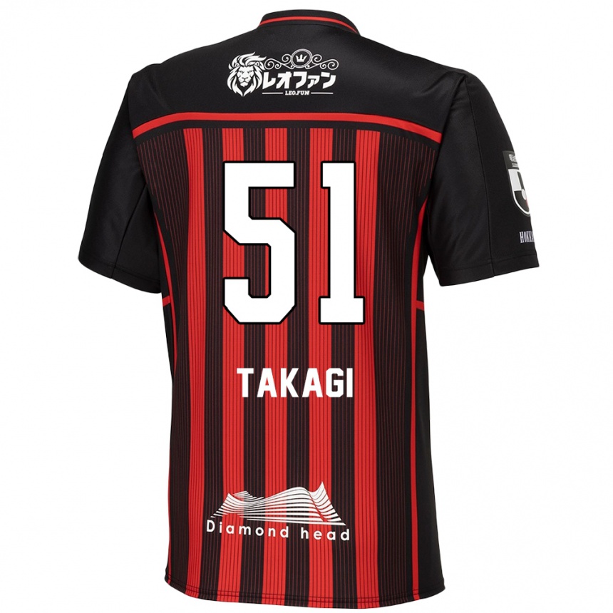 Vaikiškas Shun Takagi #51 Raudona Juoda Namų Marškinėliai 2024/25 T-Shirt