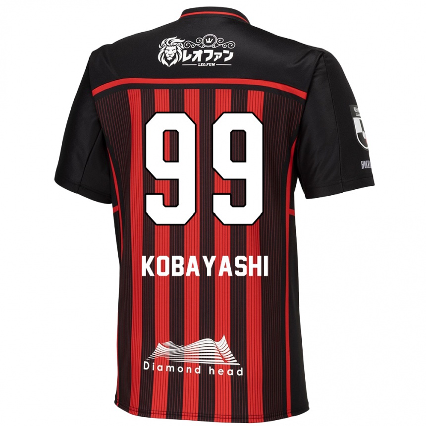 Vaikiškas Yuki Kobayashi #99 Raudona Juoda Namų Marškinėliai 2024/25 T-Shirt