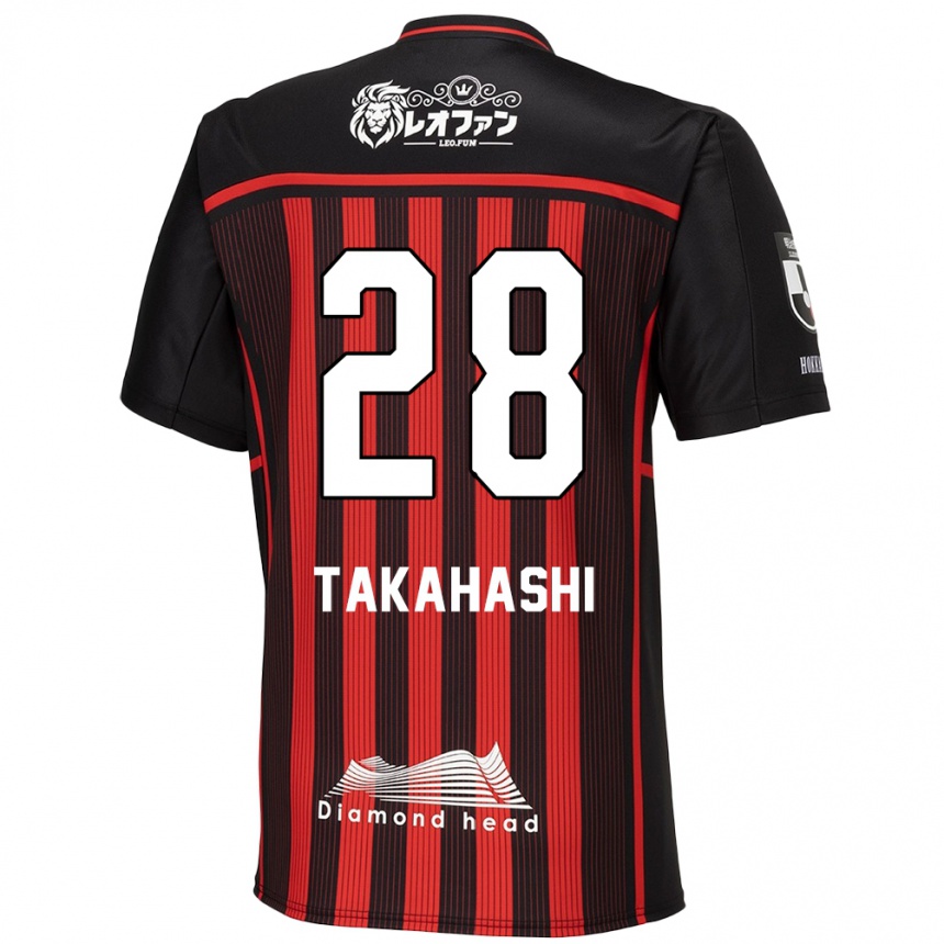 Vaikiškas Koga Takahashi #28 Raudona Juoda Namų Marškinėliai 2024/25 T-Shirt