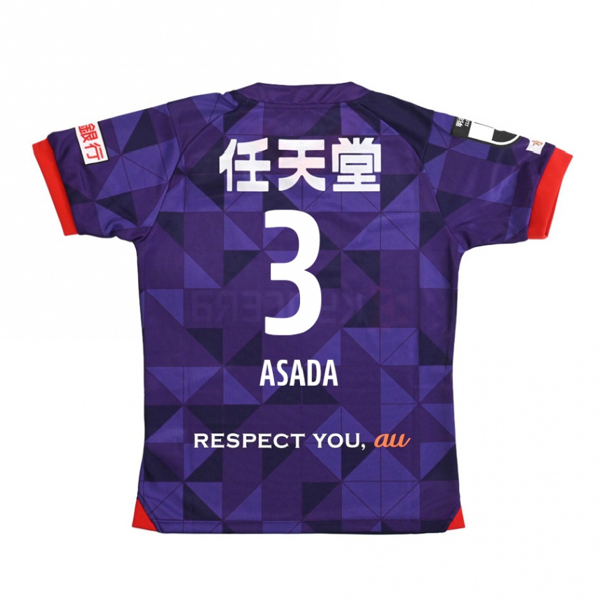 Vaikiškas Shogo Asada #3 Violetinė Balta Namų Marškinėliai 2024/25 T-Shirt