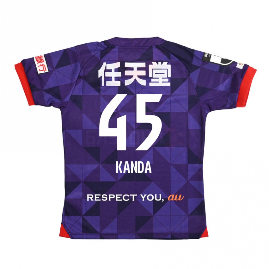 Vaikiškas Kotaro Kanda #45 Violetinė Balta Namų Marškinėliai 2024/25 T-Shirt