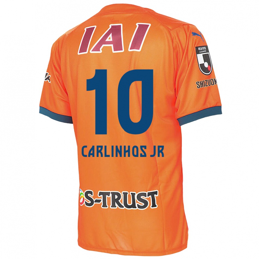 Vaikiškas Carlinhos Junior #10 Oranžinė Mėlyna Namų Marškinėliai 2024/25 T-Shirt