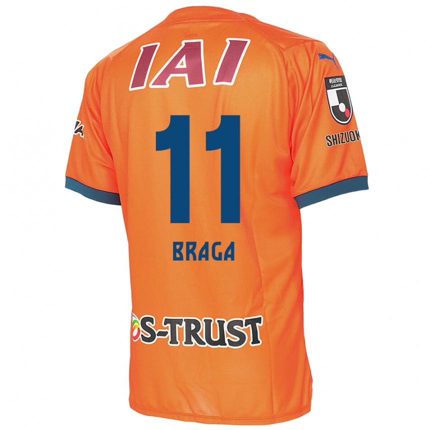 Vaikiškas Lucas Braga #11 Oranžinė Mėlyna Namų Marškinėliai 2024/25 T-Shirt