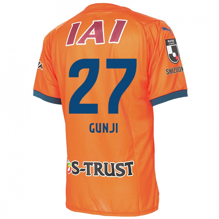 Vaikiškas Riku Gunji #27 Oranžinė Mėlyna Namų Marškinėliai 2024/25 T-Shirt