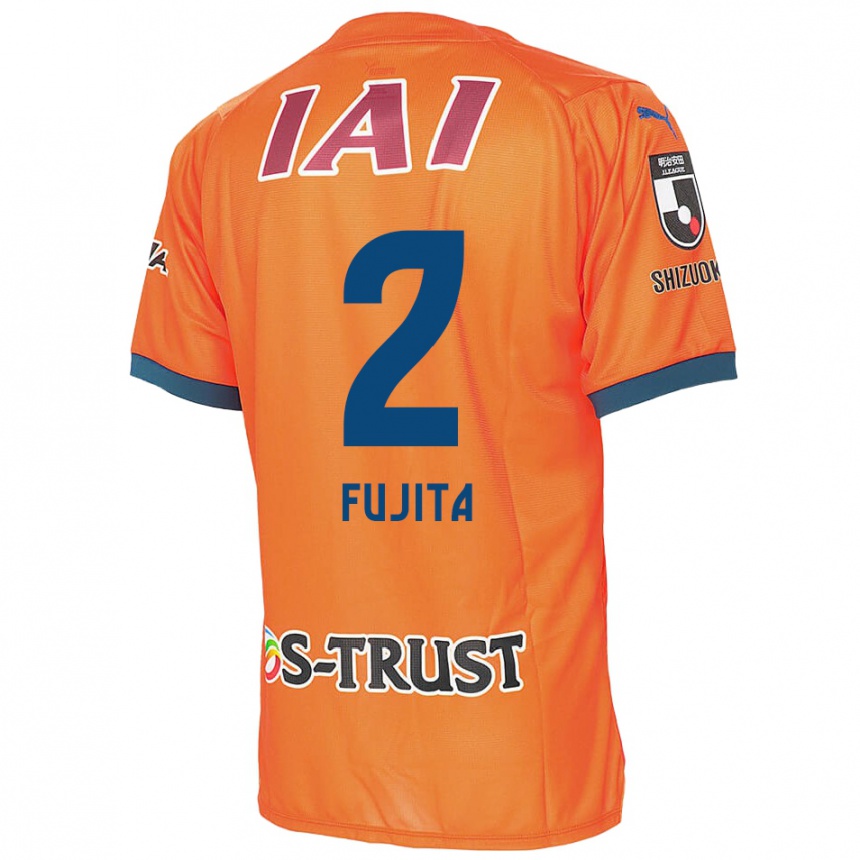 Vaikiškas Shunsuke Fujita #2 Oranžinė Mėlyna Namų Marškinėliai 2024/25 T-Shirt