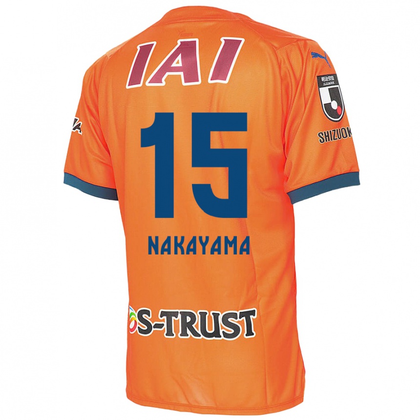 Vaikiškas Atsuki Nakayama #15 Oranžinė Mėlyna Namų Marškinėliai 2024/25 T-Shirt