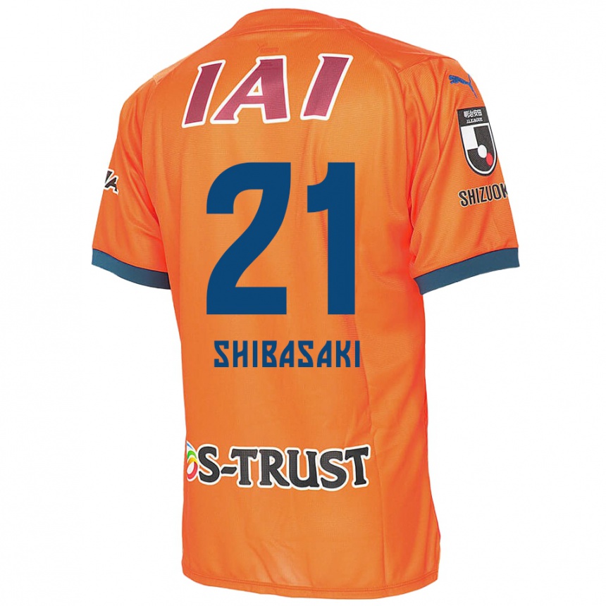 Vaikiškas Kaito Shibasaki #21 Oranžinė Mėlyna Namų Marškinėliai 2024/25 T-Shirt