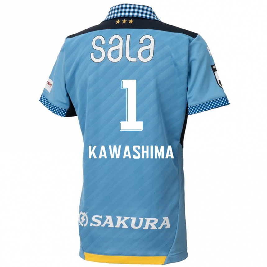 Vaikiškas Eiji Kawashima #1 Mėlyna Juoda Namų Marškinėliai 2024/25 T-Shirt