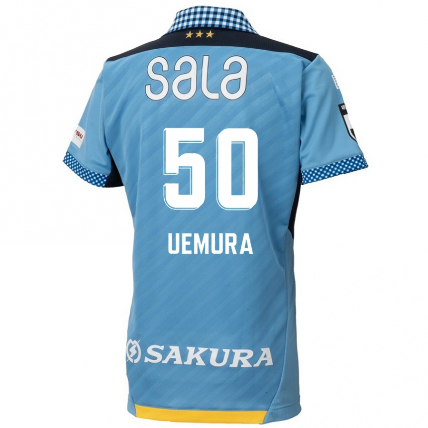 Vaikiškas Hiroto Uemura #50 Mėlyna Juoda Namų Marškinėliai 2024/25 T-Shirt