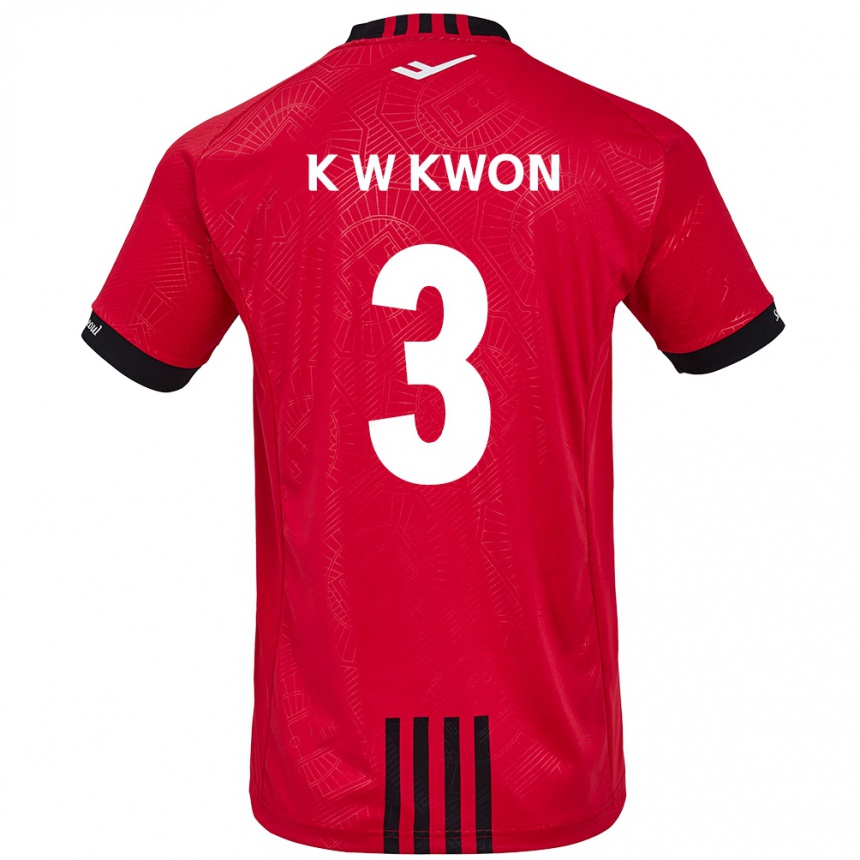 Vaikiškas Wan-Kyu Kwon #3 Raudona Juoda Namų Marškinėliai 2024/25 T-Shirt