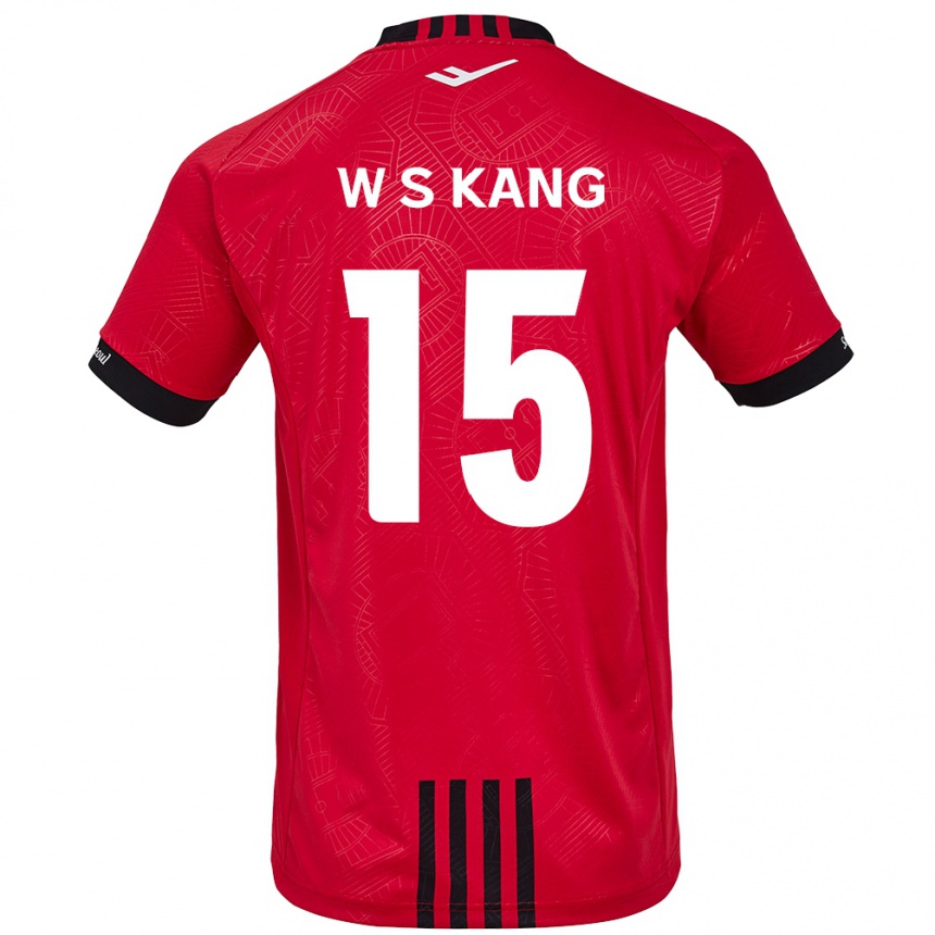 Vaikiškas Sang-Woo Kang #15 Raudona Juoda Namų Marškinėliai 2024/25 T-Shirt