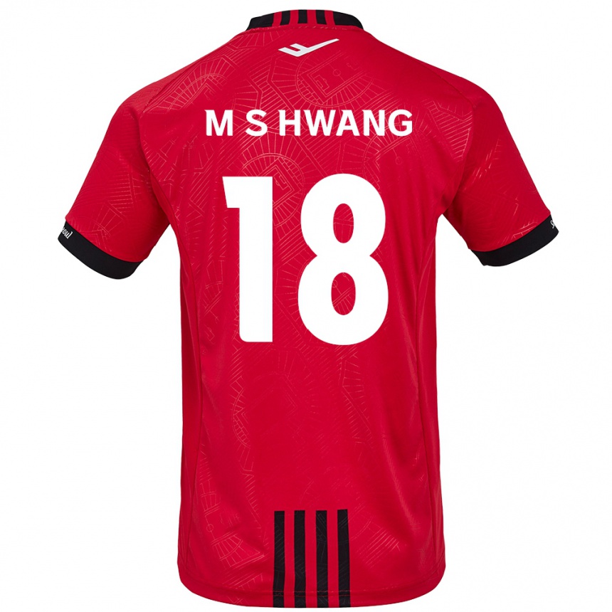 Vaikiškas Seong-Min Hwang #18 Raudona Juoda Namų Marškinėliai 2024/25 T-Shirt