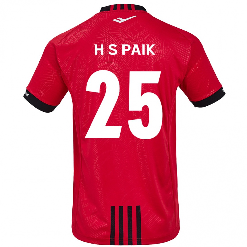 Vaikiškas Sang-Hoon Paik #25 Raudona Juoda Namų Marškinėliai 2024/25 T-Shirt