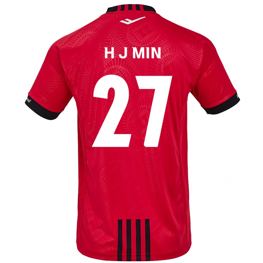 Vaikiškas Ji-Hoon Min #27 Raudona Juoda Namų Marškinėliai 2024/25 T-Shirt