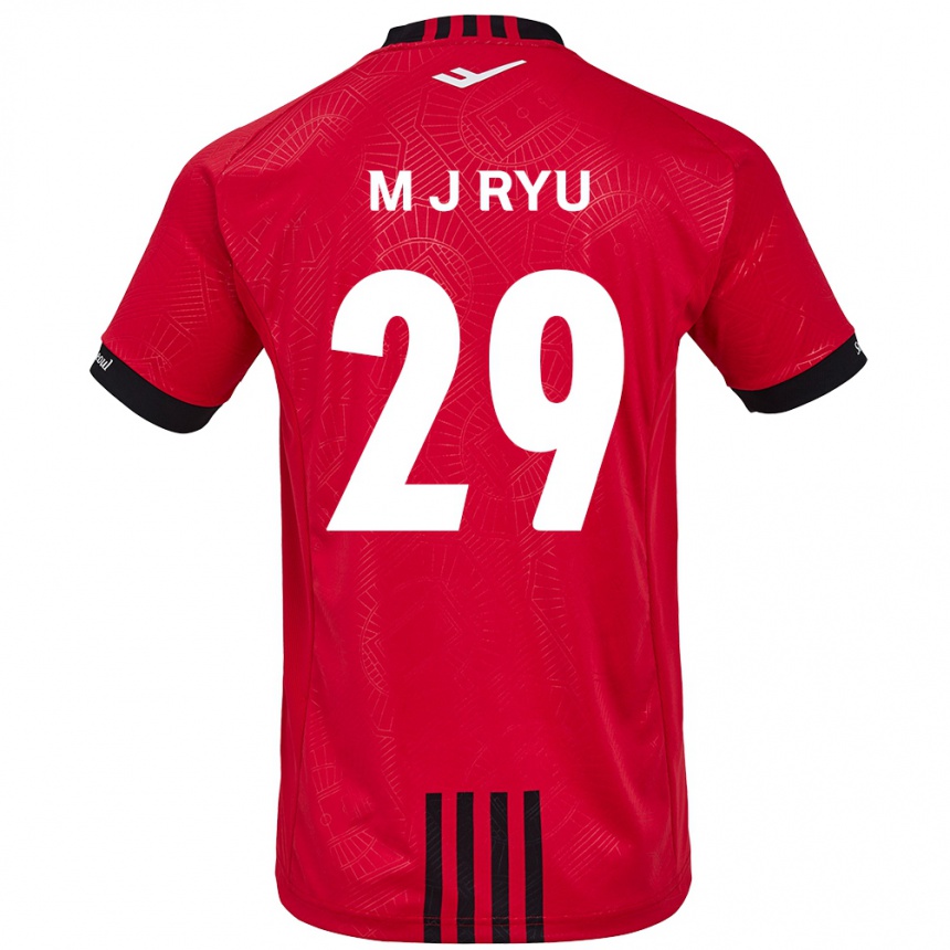 Vaikiškas Jae-Moon Ryu #29 Raudona Juoda Namų Marškinėliai 2024/25 T-Shirt