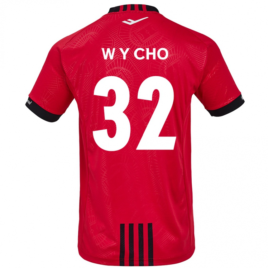 Vaikiškas Young-Wook Cho #32 Raudona Juoda Namų Marškinėliai 2024/25 T-Shirt