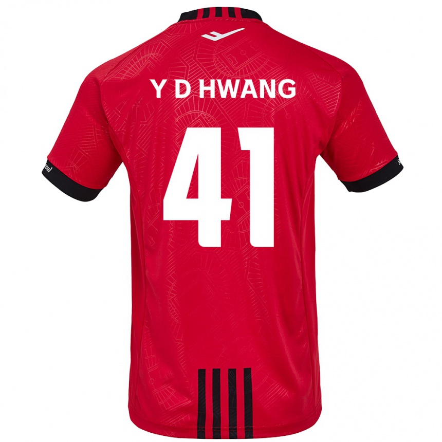 Vaikiškas Do-Yoon Hwang #41 Raudona Juoda Namų Marškinėliai 2024/25 T-Shirt