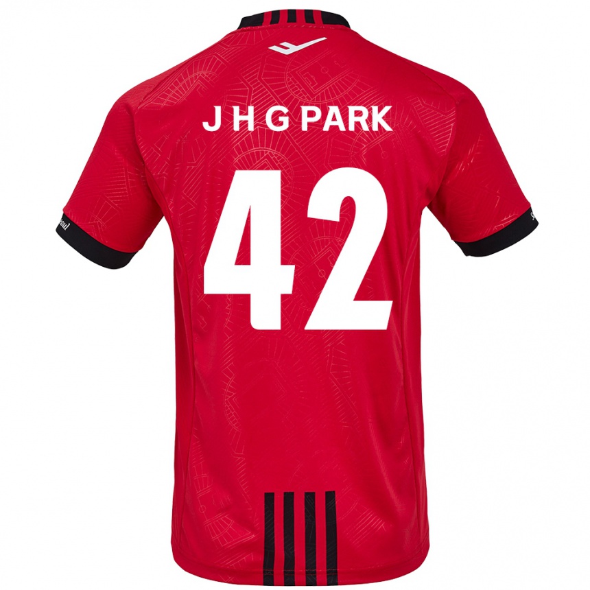 Vaikiškas Jang Han-Gyeol Park #42 Raudona Juoda Namų Marškinėliai 2024/25 T-Shirt