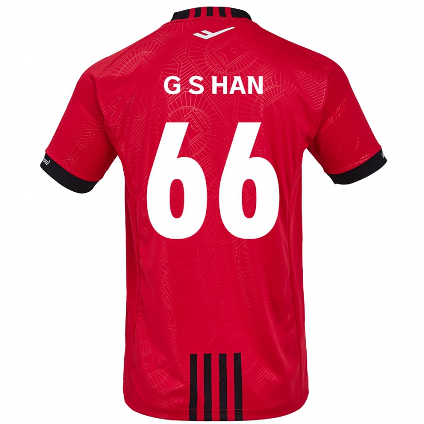 Vaikiškas Seung-Gyu Han #66 Raudona Juoda Namų Marškinėliai 2024/25 T-Shirt