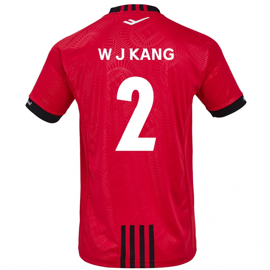 Vaikiškas Jae-Won Kang #2 Raudona Juoda Namų Marškinėliai 2024/25 T-Shirt