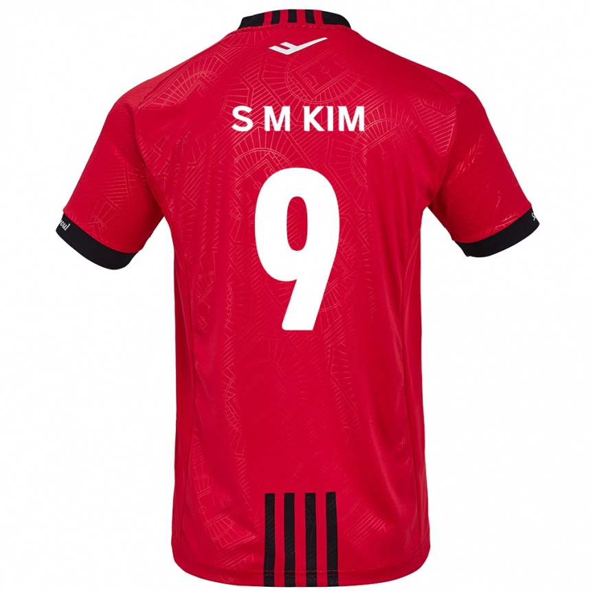 Vaikiškas Min-Sung Kim #9 Raudona Juoda Namų Marškinėliai 2024/25 T-Shirt