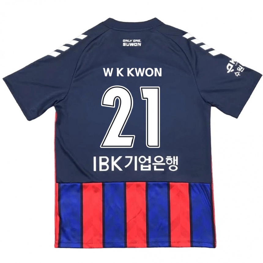 Vaikiškas Kyung-Won Kwon #21 Mėlyna Raudona Namų Marškinėliai 2024/25 T-Shirt