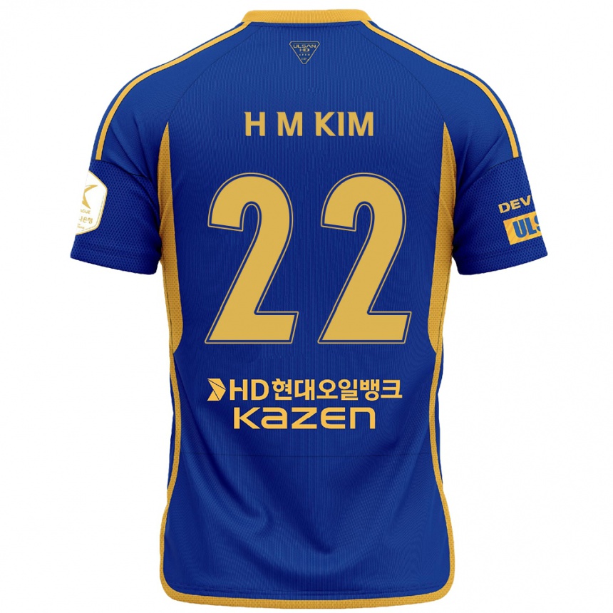 Vaikiškas Min-Hyuk Kim #22 Mėlyna Geltona Namų Marškinėliai 2024/25 T-Shirt