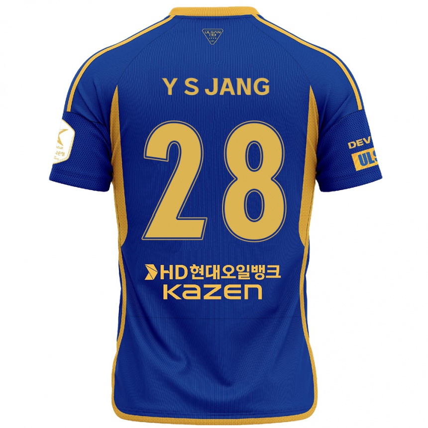 Vaikiškas See-Young Jang #28 Mėlyna Geltona Namų Marškinėliai 2024/25 T-Shirt