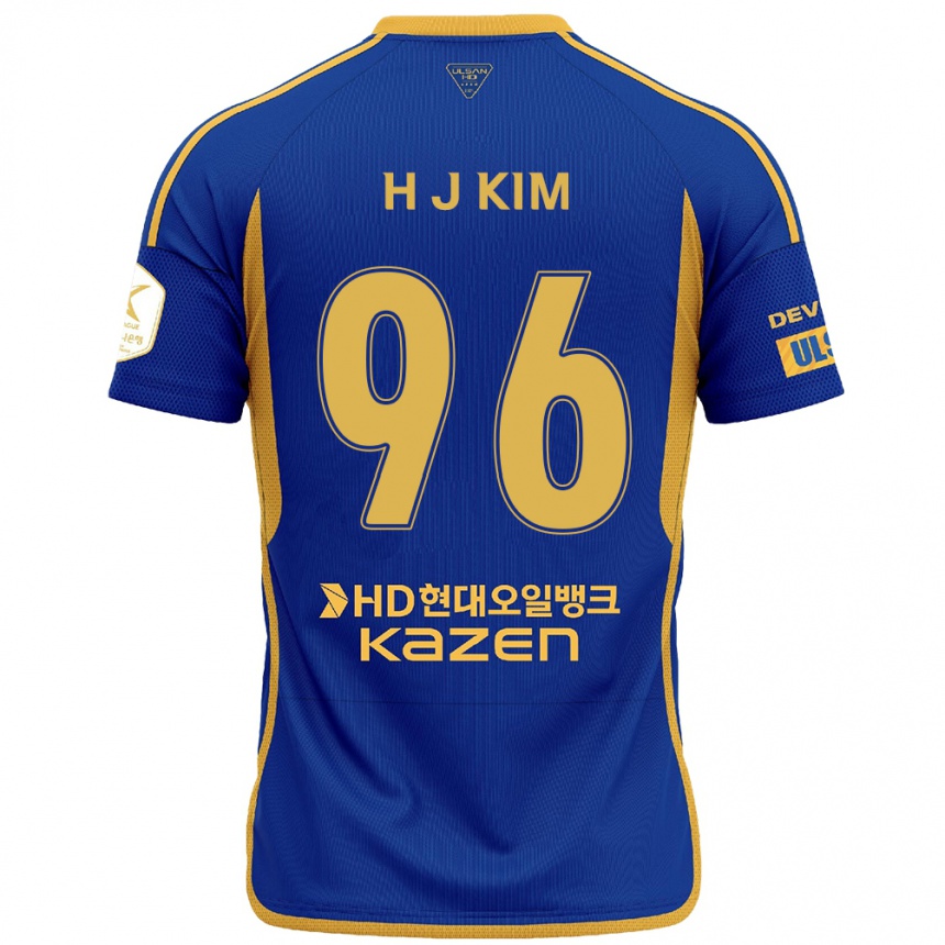 Vaikiškas Ji-Hyun Kim #96 Mėlyna Geltona Namų Marškinėliai 2024/25 T-Shirt