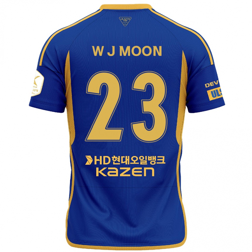 Vaikiškas Ji-Won Moon #23 Mėlyna Geltona Namų Marškinėliai 2024/25 T-Shirt