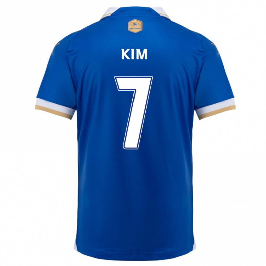 Vaikiškas Hyun Kim #7 Mėlyna Balta Namų Marškinėliai 2024/25 T-Shirt