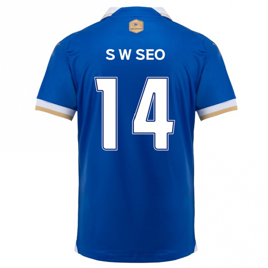 Vaikiškas Woo-Seong Seo #14 Mėlyna Balta Namų Marškinėliai 2024/25 T-Shirt