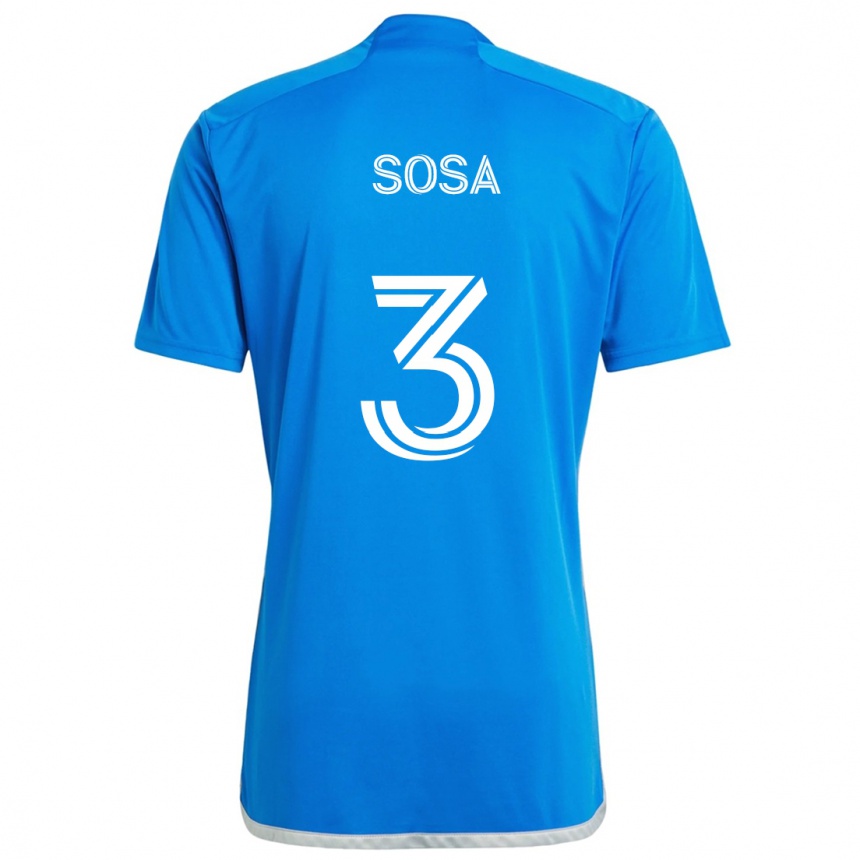 Vaikiškas Joaquín Sosa #3 Mėlyna Balta Namų Marškinėliai 2024/25 T-Shirt