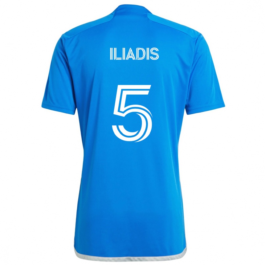 Vaikiškas Ilias Iliadis #5 Mėlyna Balta Namų Marškinėliai 2024/25 T-Shirt