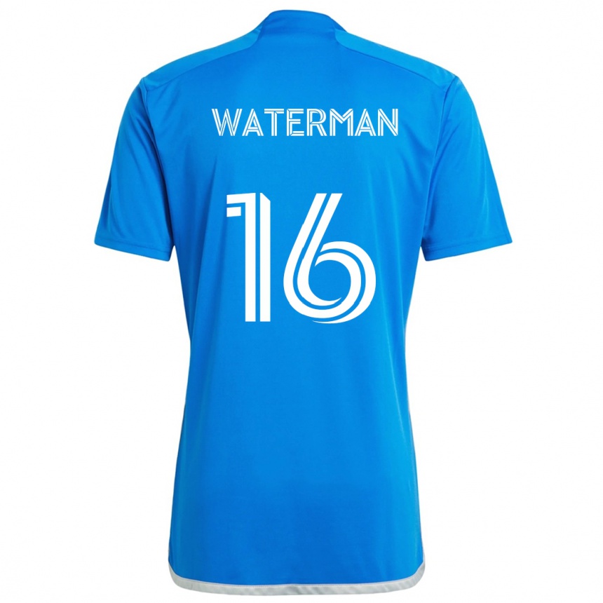 Vaikiškas Joel Waterman #16 Mėlyna Balta Namų Marškinėliai 2024/25 T-Shirt