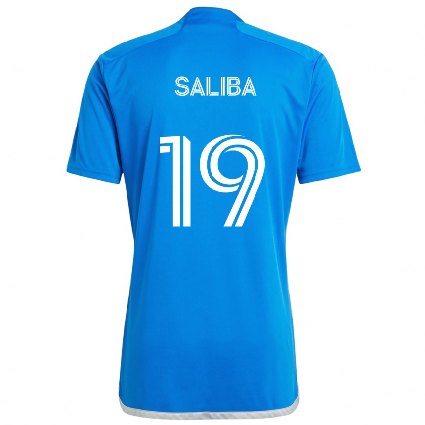 Vaikiškas Nathan-Dylan Saliba #19 Mėlyna Balta Namų Marškinėliai 2024/25 T-Shirt