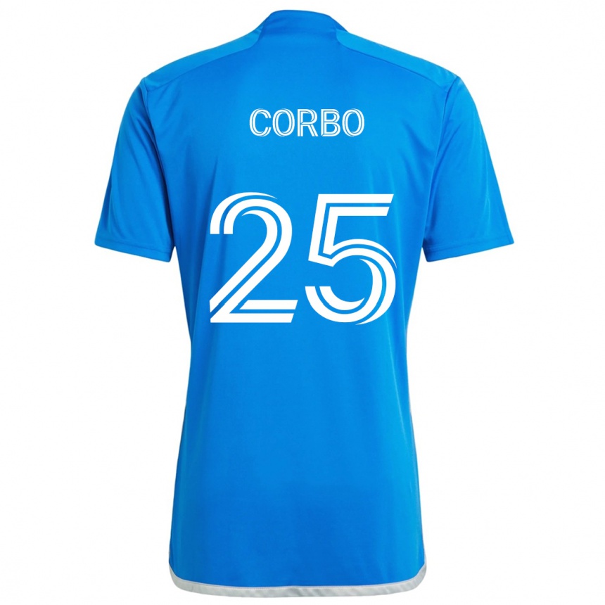 Vaikiškas Gabriele Corbo #25 Mėlyna Balta Namų Marškinėliai 2024/25 T-Shirt