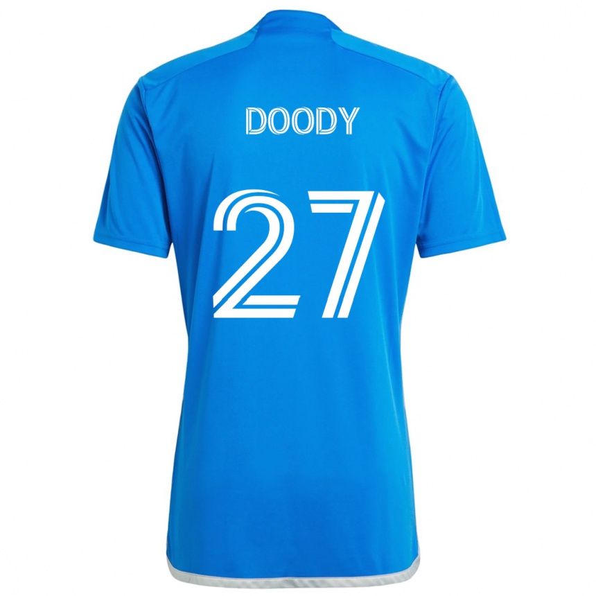 Vaikiškas Grayson Doody #27 Mėlyna Balta Namų Marškinėliai 2024/25 T-Shirt