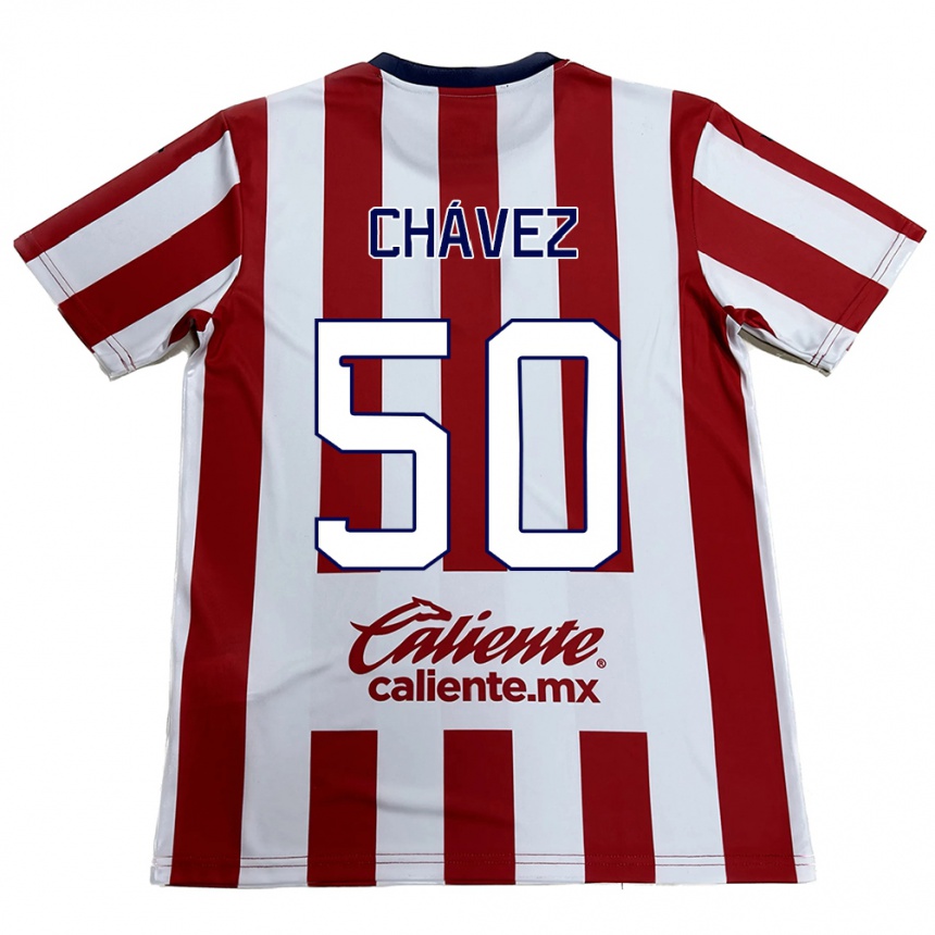 Vaikiškas Mateo Chávez #50 Raudona Balta Namų Marškinėliai 2024/25 T-Shirt