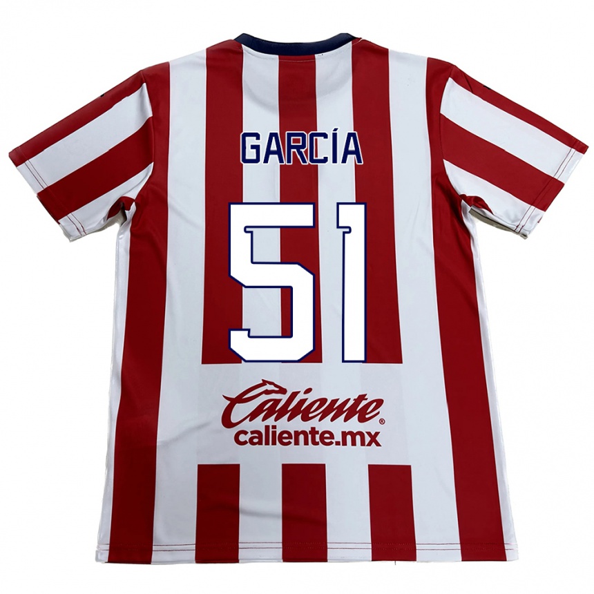 Vaikiškas Eduardo García #51 Raudona Balta Namų Marškinėliai 2024/25 T-Shirt