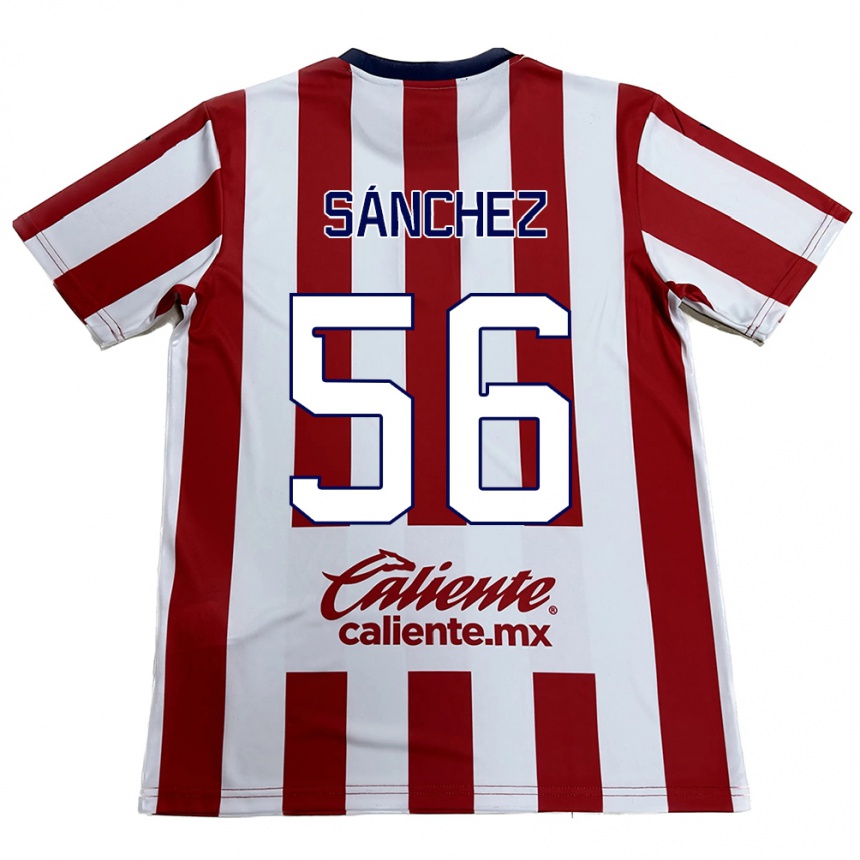 Vaikiškas Benjamín Sánchez #56 Raudona Balta Namų Marškinėliai 2024/25 T-Shirt