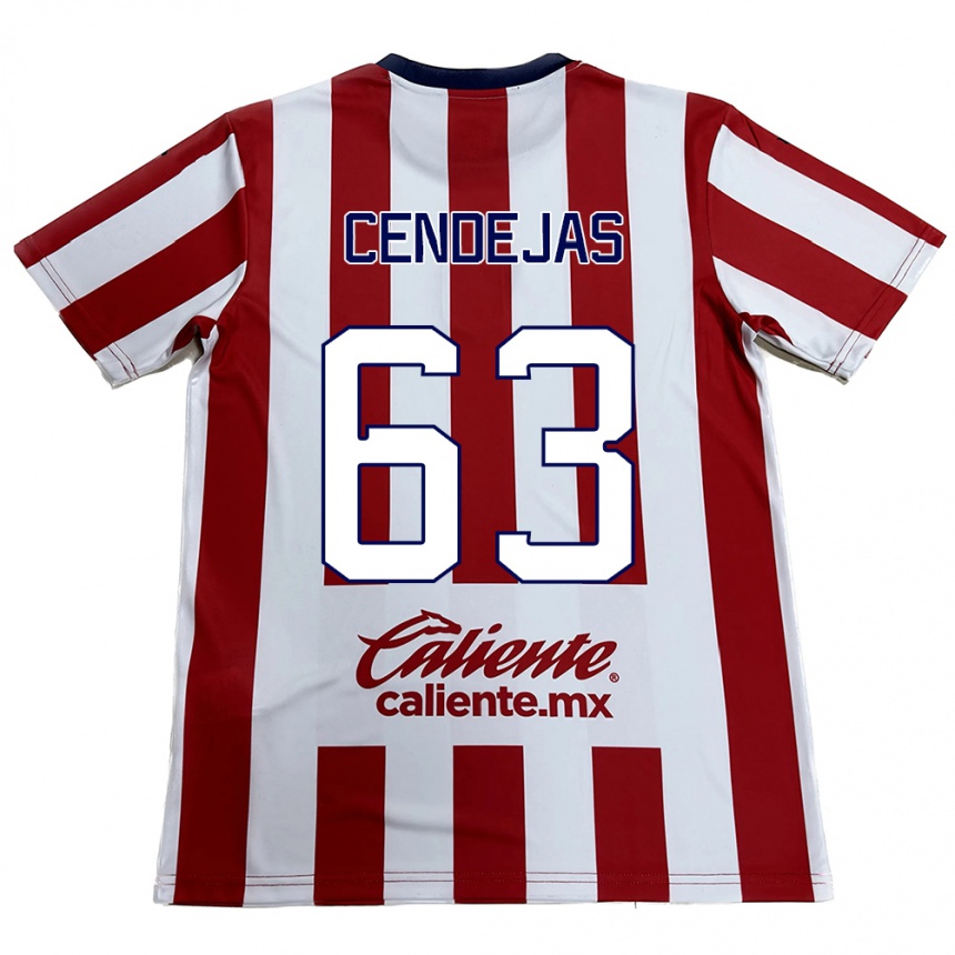 Vaikiškas Matías Cendejas #63 Raudona Balta Namų Marškinėliai 2024/25 T-Shirt