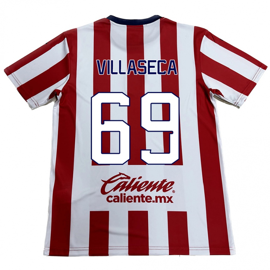 Vaikiškas Daniel Villaseca #69 Raudona Balta Namų Marškinėliai 2024/25 T-Shirt