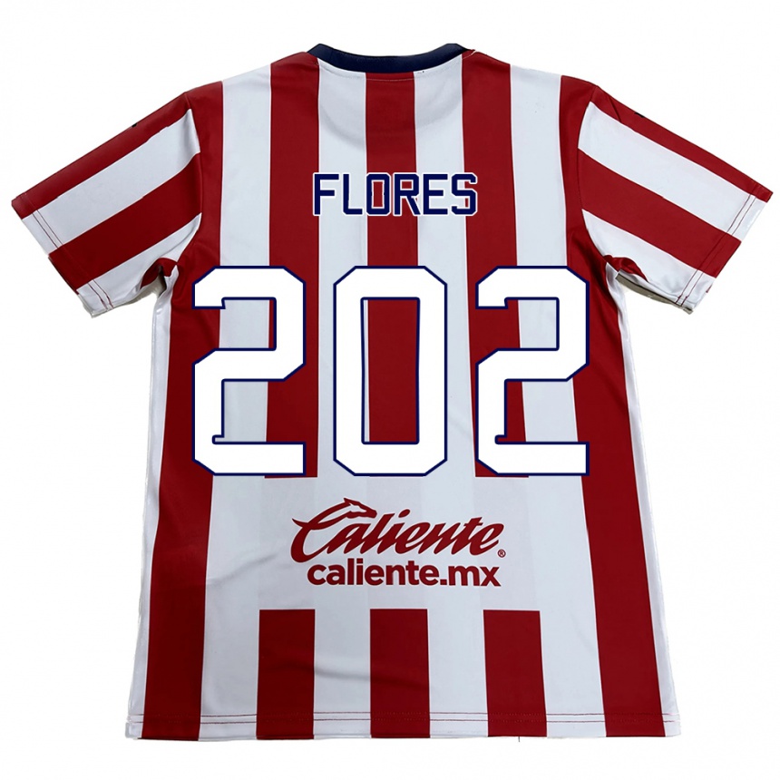 Vaikiškas Daniel Flores #202 Raudona Balta Namų Marškinėliai 2024/25 T-Shirt