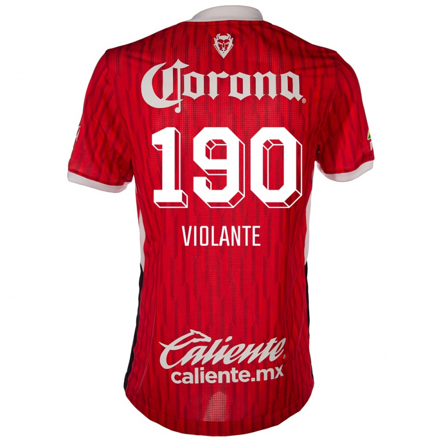 Vaikiškas Isaías Violante #190 Raudona Balta Namų Marškinėliai 2024/25 T-Shirt