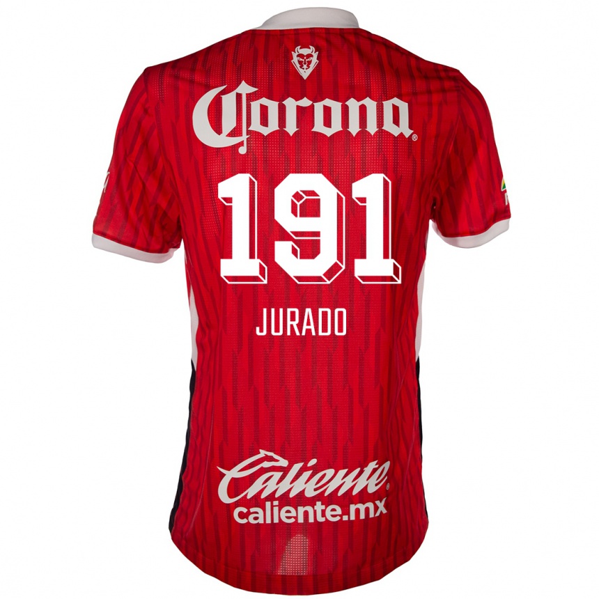 Vaikiškas Pablo Jurado #191 Raudona Balta Namų Marškinėliai 2024/25 T-Shirt