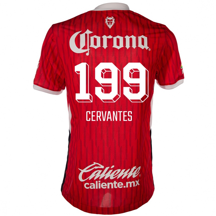 Vaikiškas Axel Cervantes #199 Raudona Balta Namų Marškinėliai 2024/25 T-Shirt